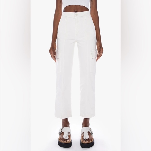 MOTHER Denim The Rambler Cargo Ankle Jeans in CREAM PUFFS SZ: 25 - Picture 1 of 15